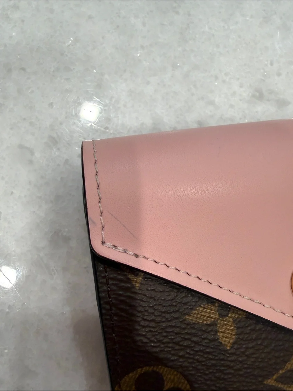 Louis Vuitton Pink and Brown Monogram Envelope Card Case